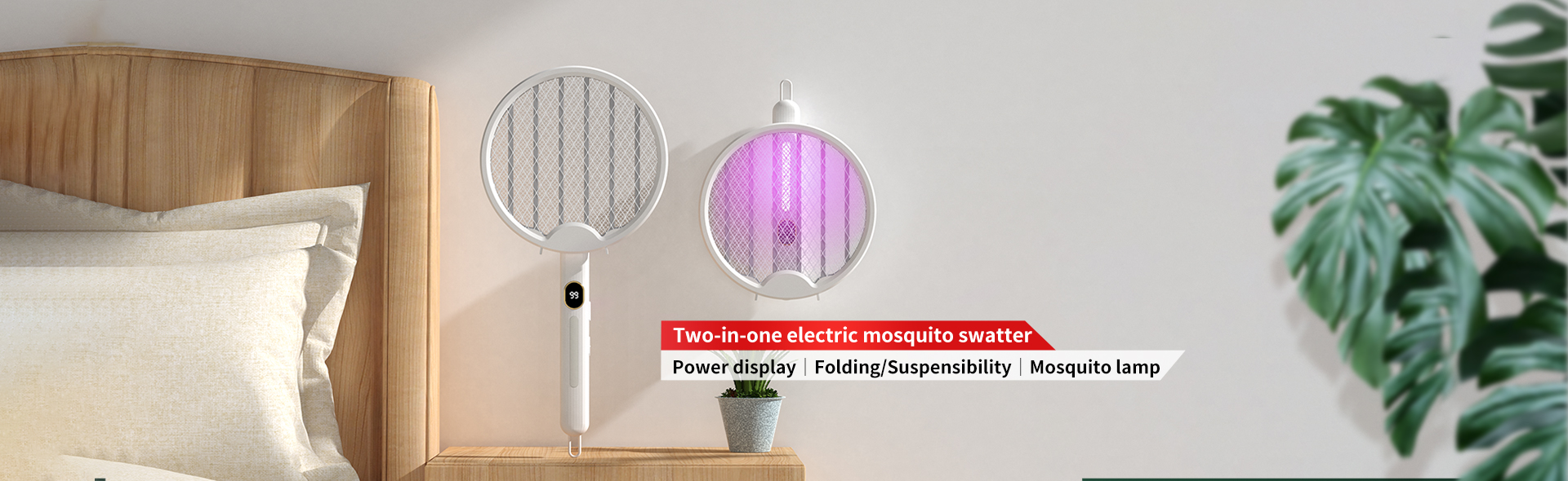 Two-in-one electric mosquito swatter